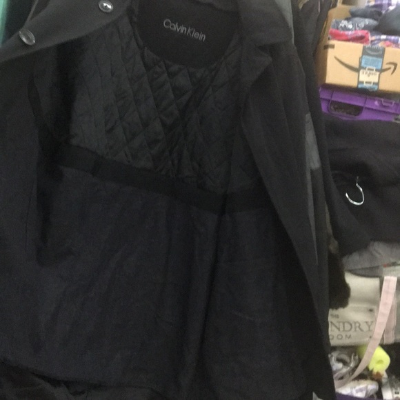 Calvin Klein black dress raincoat/rain coat jacket - Picture 6 of 6